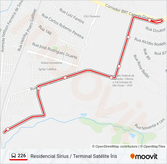 226 Bus Line Map