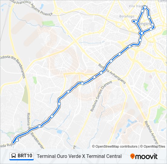 BRT10 bus Line Map