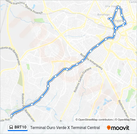 BRT10 Bus Line Map