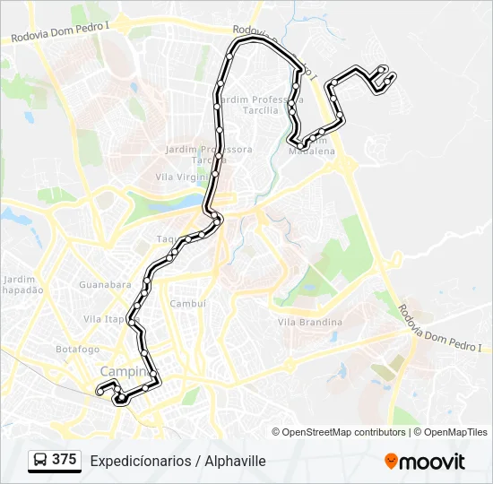 375 Bus Line Map