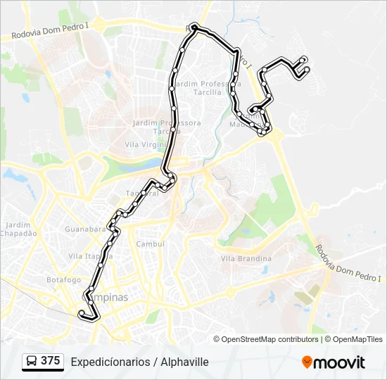 375 Bus Line Map