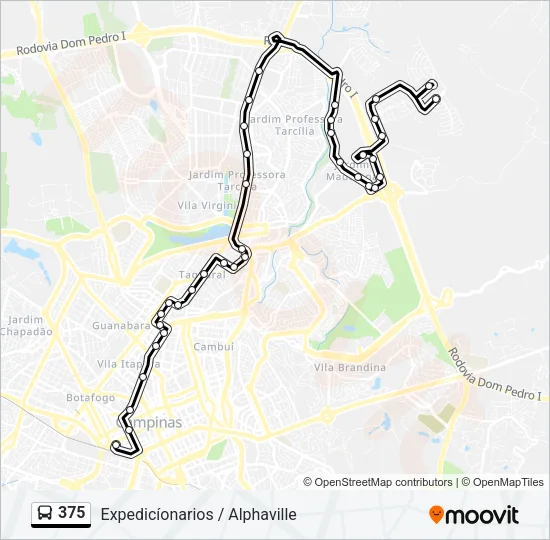 375 Bus Line Map
