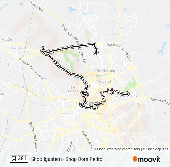 381 Bus Line Map