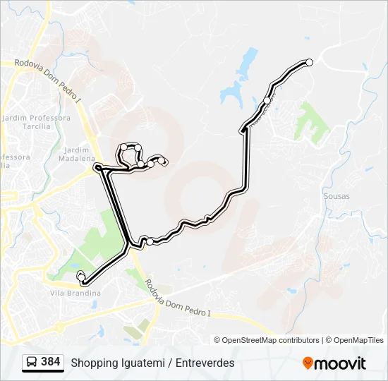 384 Bus Line Map