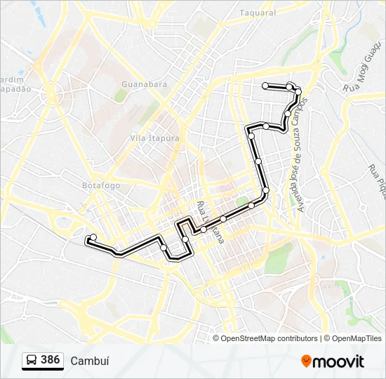 386 Bus Line Map