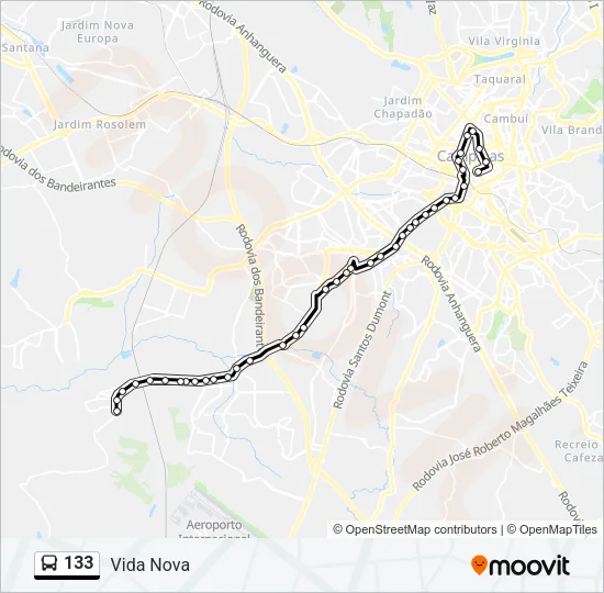 133 Bus Line Map