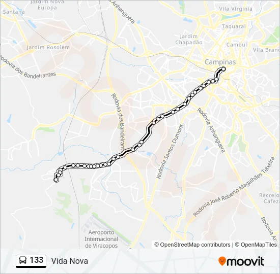 133 Bus Line Map