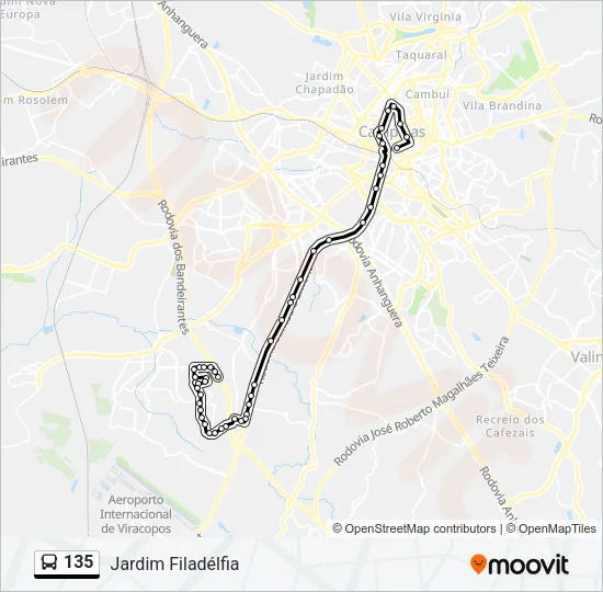 135 Bus Line Map