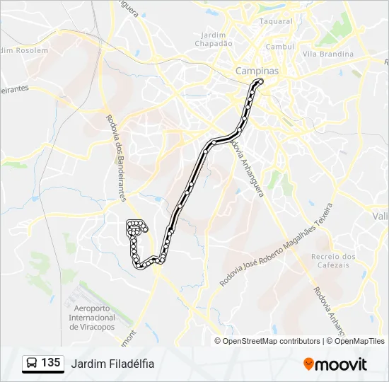 135 Bus Line Map