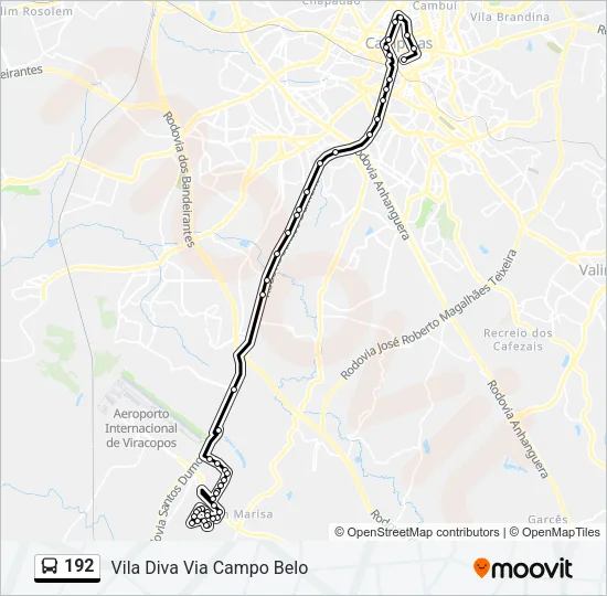 192 Bus Line Map