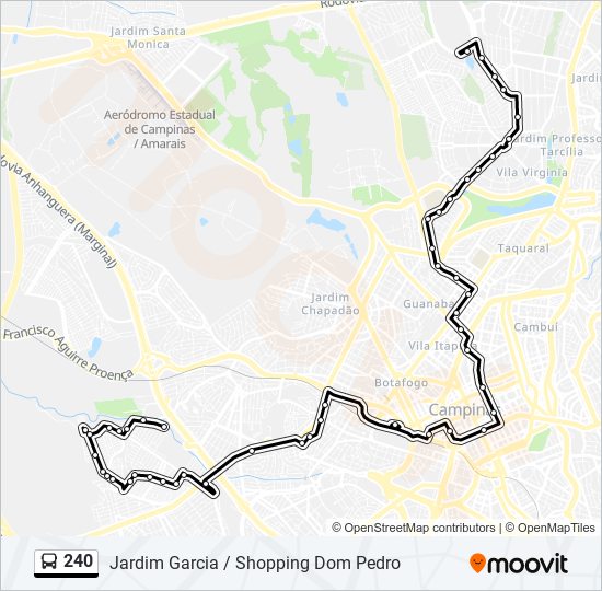 Mapa da linha 240 de ônibus