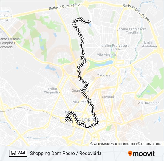 Mapa da linha 244 de ônibus
