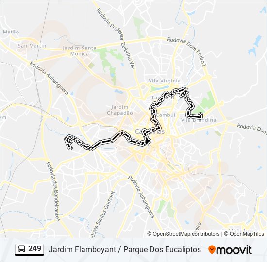 249 bus Line Map