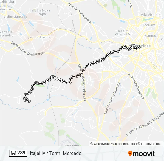 289 Bus Line Map