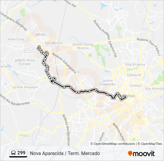 299 Bus Line Map