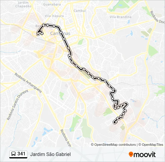 341 Bus Line Map