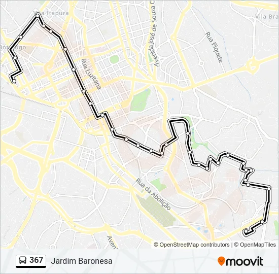 367 Bus Line Map