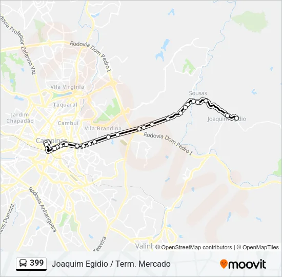 399 Bus Line Map