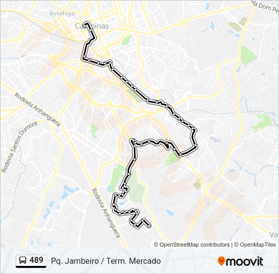 Mapa da linha 489 de ônibus