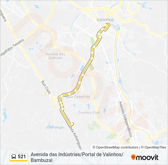 521 Bus Line Map