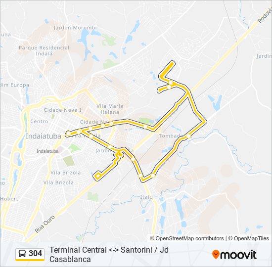 Mapa de 304 de autobús