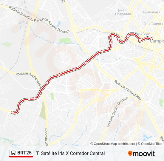BRT25 Bus Line Map