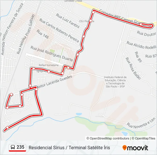 235 Bus Line Map