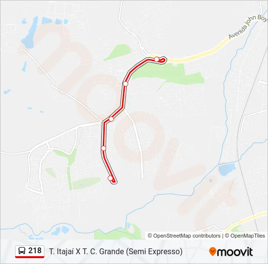 218 Bus Line Map