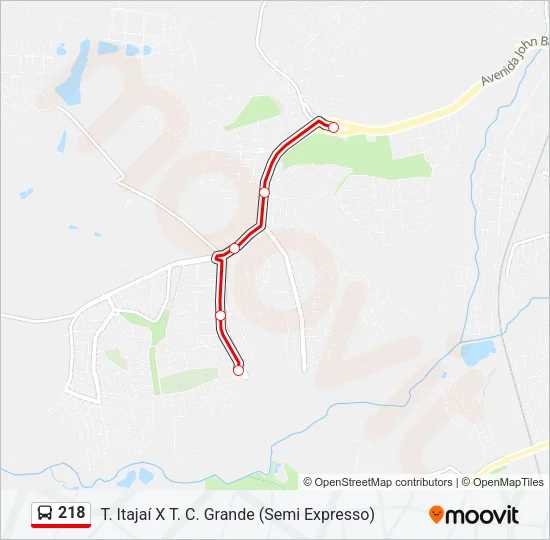 218 Bus Line Map