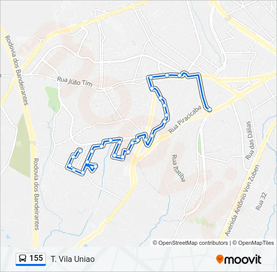 155 Bus Line Map