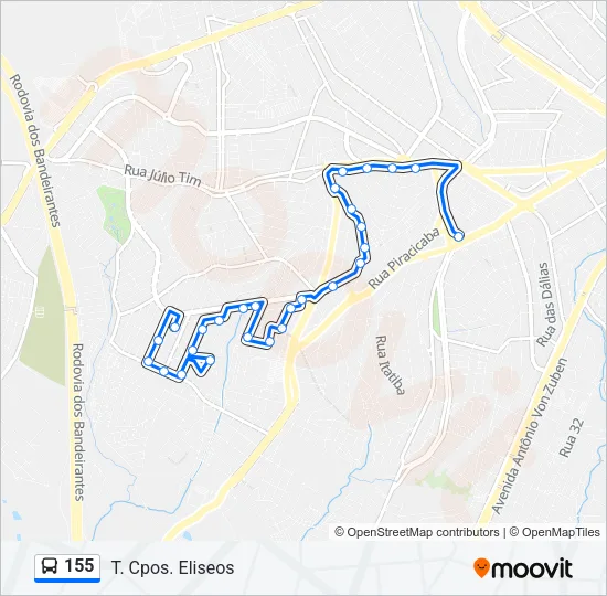 155 Bus Line Map