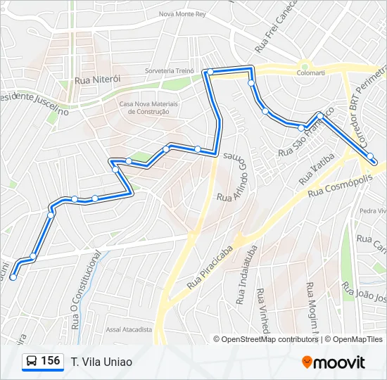 156 Bus Line Map