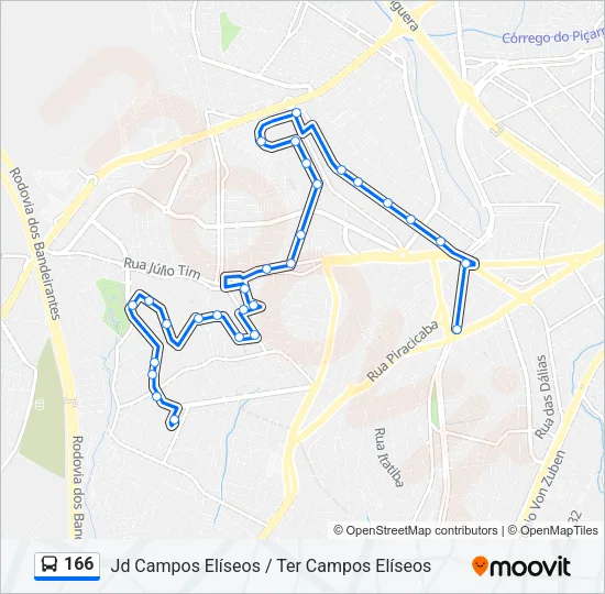 166 Bus Line Map