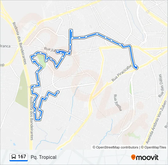 167 Bus Line Map