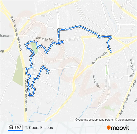 167 Bus Line Map