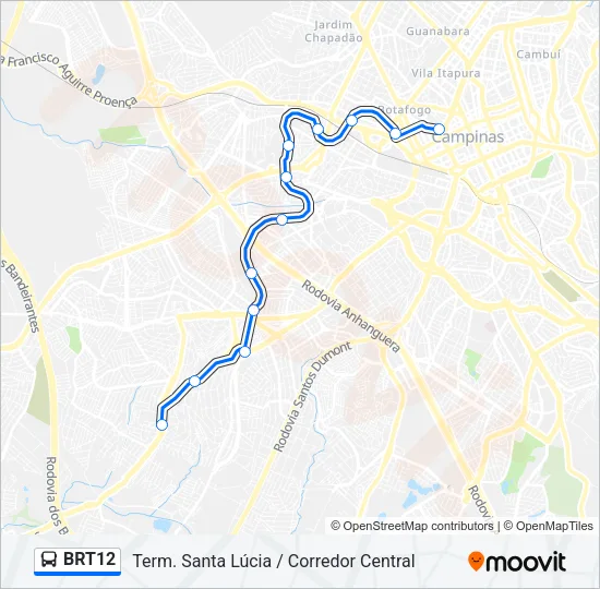 BRT12 Bus Line Map