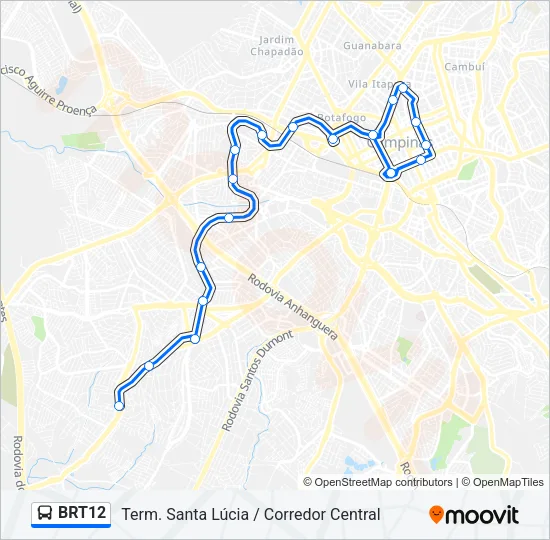 BRT12 Bus Line Map