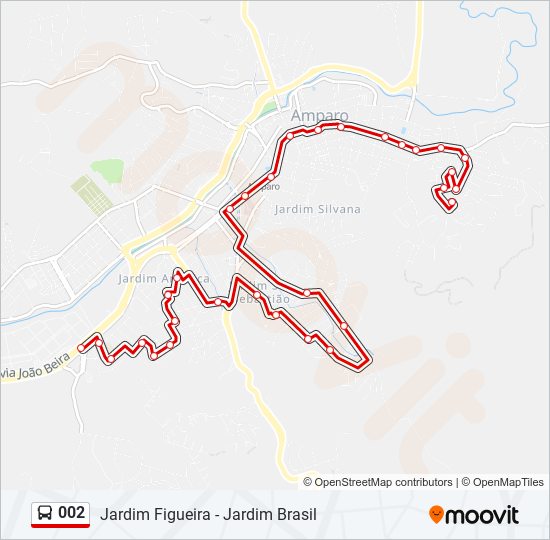 002 bus Line Map