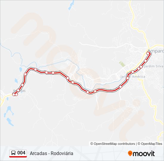 Mapa de 004 de autobús