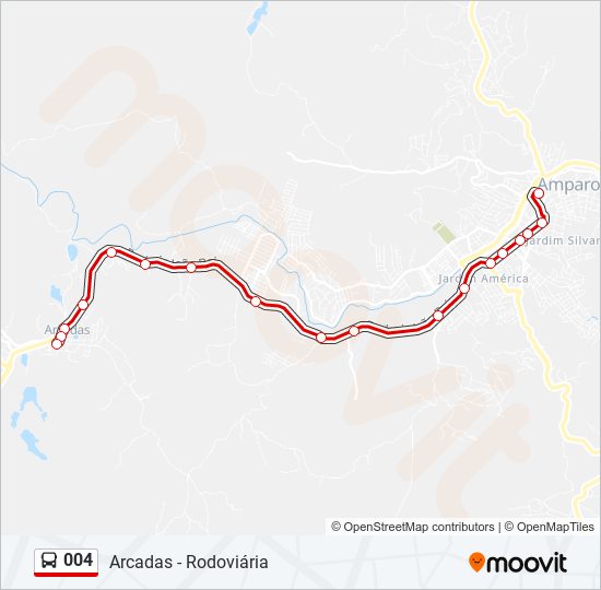 Mapa da linha 004 de 