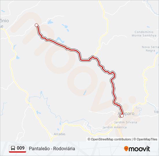 Mapa da linha 009 de 