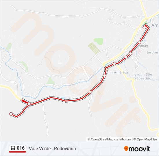 Mapa de 016 de autobús