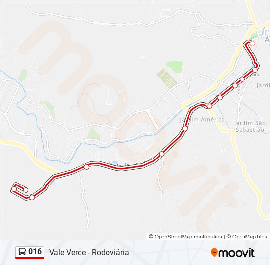 Mapa de 016 de autobús