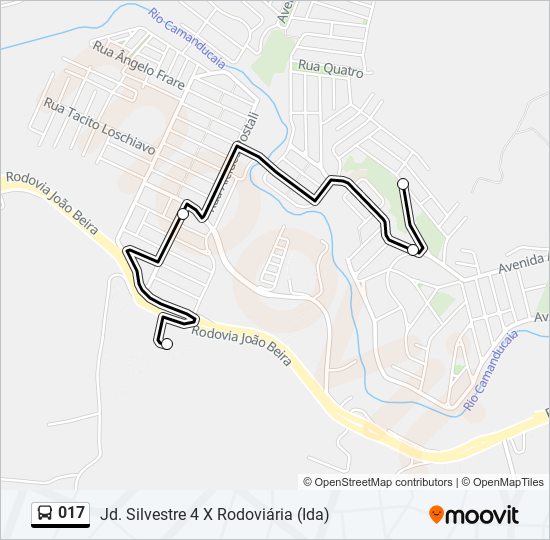 Mapa de 017 de autobús