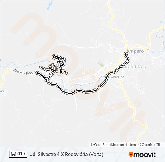 Mapa de 017 de autobús