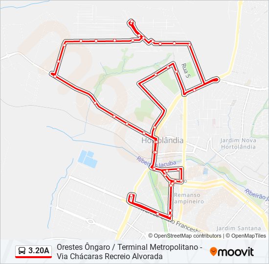 Mapa de 3.20A de autobús