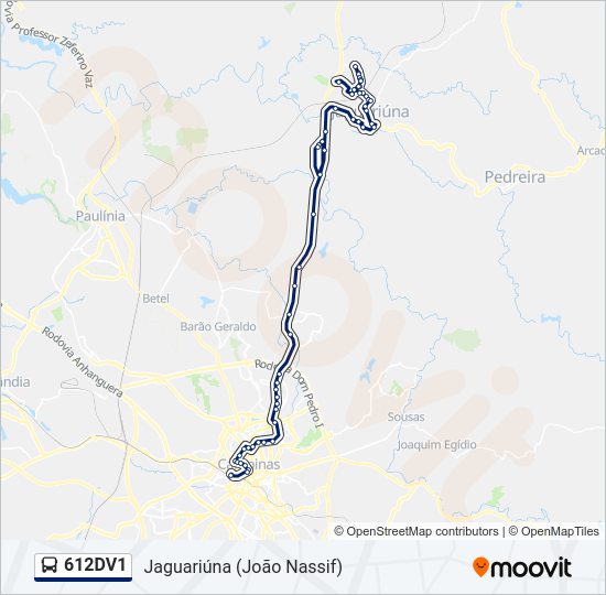 Mapa da linha 612DV1 de 