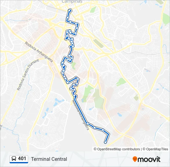 401 Bus Line Map