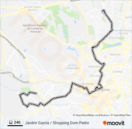 Mapa da linha 240. de ônibus