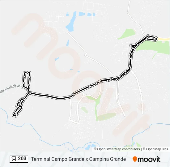 203 Bus Line Map